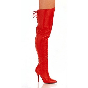 Red Leather 13 cm LEGEND-8899 overknee high heel boots