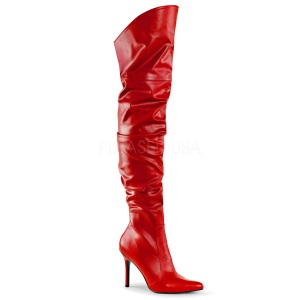 Red Leatherette 10 cm CLASSIQUE-3011 High Heeled Overknee Boots