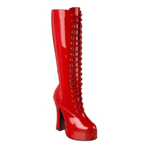 Red Shiny 13 cm ELECTRA-2020 High Heeled Womens Boots for Men