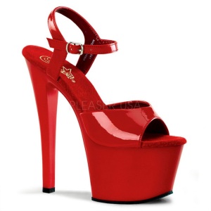 Red Shiny 18 cm Pleaser SKY-309 High Heels Platform