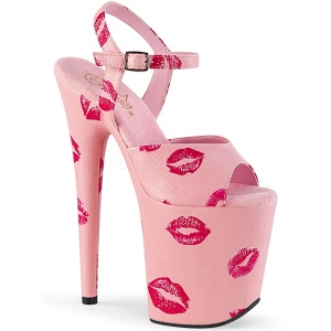 Rosa 20 cm FLAMINGO-809KISSES tacco alto pleaser con plateau