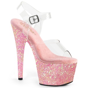 Rosa glitter plateau 18 cm ADORE-708LG scarpe da pole dance