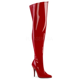 Rosso 13 cm SEDUCE-3000WC stivali sopra il ginocchio elasticizzati con gambale largo