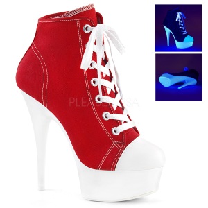 Rosso Neon 15 cm DELIGHT-600SK-02 Scarpe da ginnastica con tacco in tela