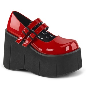 Rosso Vegano 11,5 cm DemoniaCult KERA-08 scarpe dcollet mary jane plateau