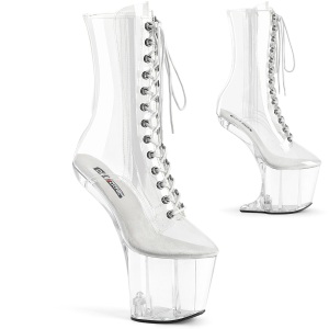 Transparent 20 cm CRAZE-1040C platform pleaser pony high heels shoes