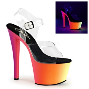 Trasparente 18 cm RAINBOW-308UV Sandali Donna Plateau Neon