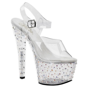 Trasparente 18 cm STARDANCE-708 Strass Plateau Tacchi Alti