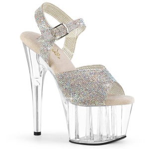 Trasparente sandali pleaser con strass plateau e tacco 18 cm ADORE-RS