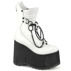 Vegan 11,5 cm KERA-130 alternative ankle boots platform white