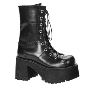 Vegan 9,5 cm RANGER-301 alternative ankle boots platform black