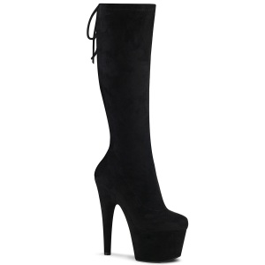 Vegan suede 18 cm ADORE-2008 Exotic pole dance boots in black