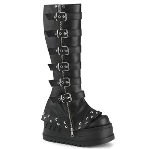 Vegano 12 cm STOMP-223 stivali cyberpunk zeppe altissime con fibbia