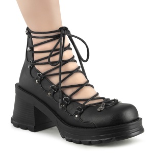 Vegano 7 cm BRATTY-32 demoniacult calzature alternative con la suola spessa nere