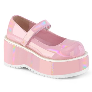 Vegano 8,5 cm DemoniaCult DOLLIE-01 scarpe dcollet mary jane rosa