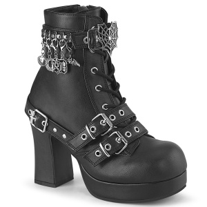 Vegano 9,5 cm GOTHIKA-66 emo chunky stivaletti donna platform con fibbia