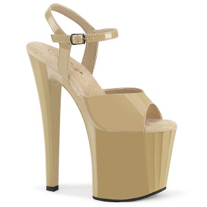 Verniciata 19 cm ENCHANT-709 beige scarpe pleaser con tacchi alti