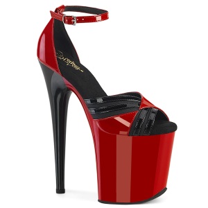 Verniciata 20 cm FLAMINGO-884 rosso scarpe pleaser con tacchi alti