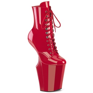 Verniciata 20 cm WORSHIP-1020 Heelless stivaletti pony alto pleaser rosso