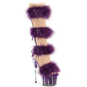 Viola 18 cm ADORE-728F sandalo tacco alto con piume exotic pole