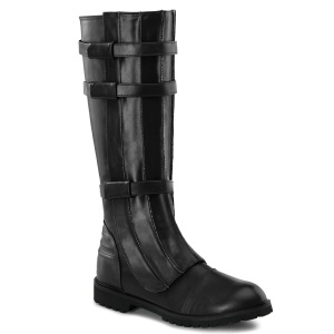 WALKER-130 black captain boots cosplay halloween mens boots