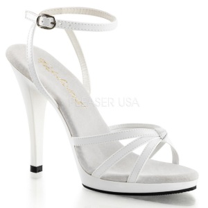 White Shiny 12 cm FLAIR-436 Womens High Heel Sandals