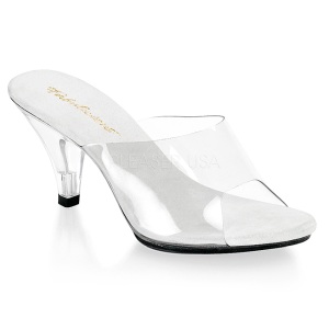 White Transparent 8 cm BELLE-301 Women Mules Shoes