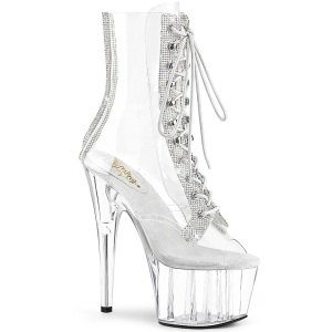 White transparent 18 cm ADORE-1021C Exotic stripper ankle boots