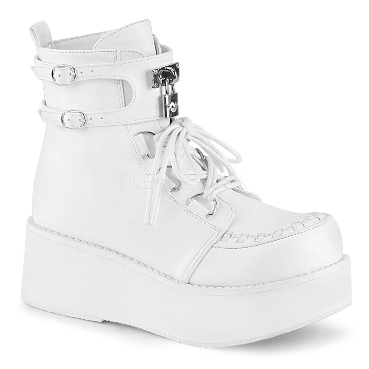 white leatherette shoes