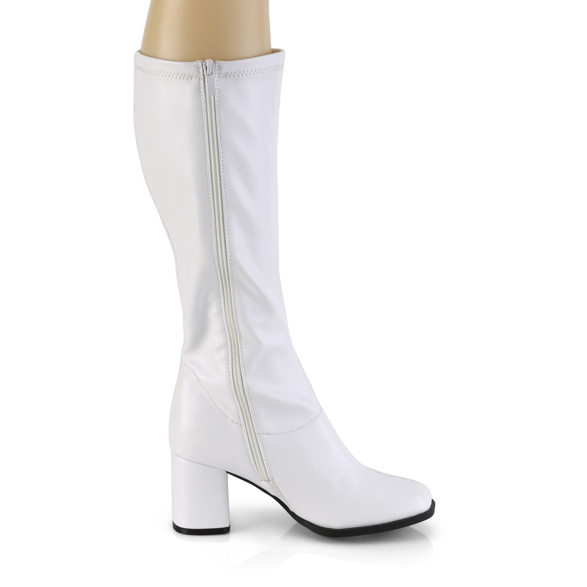 White Vegan 7 5 cm GOGO 300 2 boots with block heels