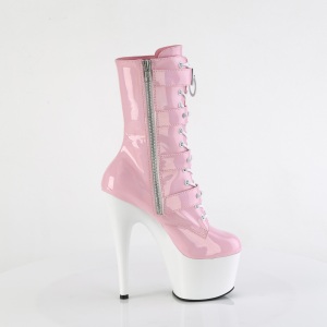 1046TT - 18 cm platform stivaletti tacchi alti vernice rosa