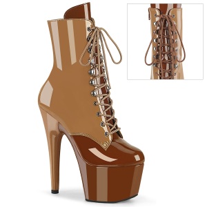 ADORE-1020DC - 18 cm platform high heel boots patent toffee