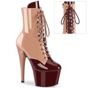 ADORE-1020DC - 18 cm platform stivaletti tacco alto vernice burgundy