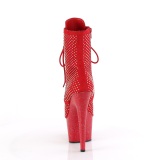 ADORE-1020RM 18 cm pleaser stivaletti tacco alto plateau strass rosso