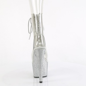 BEJ-1016C-2-7 - 18 cm pleaser stivaletti tacco alto plateau strass trasparenti