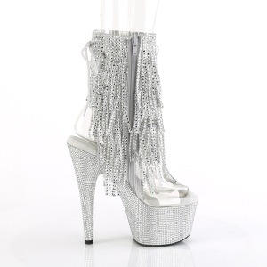 BEJ-1017RSF-7 - 18 cm pleaser high heels ankle boots strass transparent