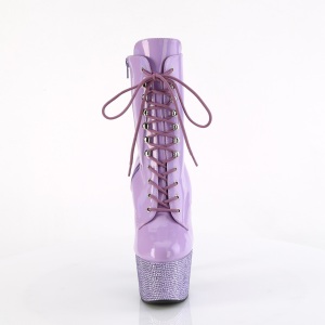 BEJ-1020-7 - 18 cm pleaser stivaletti tacco alto plateau strass lavanda