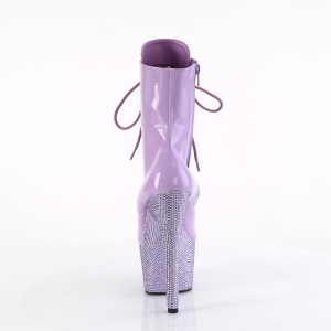 BEJ-1020-7 - 18 cm pleaser stivaletti tacco alto plateau strass lavanda