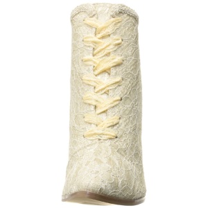 Beige 12 cm VICTORIAN-30 Stivaletti Stringati Tacco Alto Donna