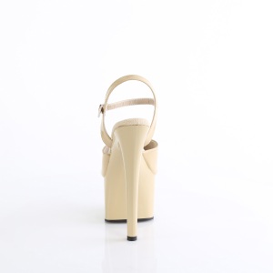 Beige 18 cm PASSION-709 pleaser stiletto heel sandals