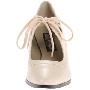 Beige Matto 7 cm retro vintage VICTORIAN-03 scarpe dcollet con tacchi bassi