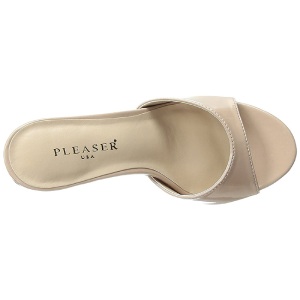 Beige Patent 10 cm CLASSIQUE-01 big size mules shoes