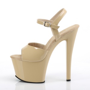 Beige Vernice 18 cm Pleaser SKY-309 Tacchi Alti Plateau