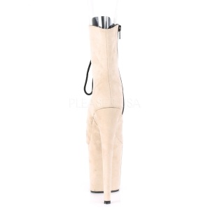 Beige faux suede 20 cm FLAMINGO-1021FS Pole dancing ankle boots