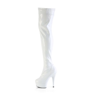 Bianco 15 cm DELIGHT-3000HWR Ologramma stivali overknee piattaforma exotic pole