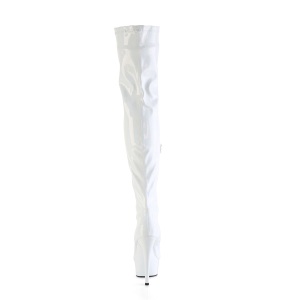 Bianco 15 cm DELIGHT-3000HWR Ologramma stivali overknee piattaforma exotic pole