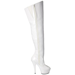 Bianco 15 cm KISS-3010 plateau suola stivali alti lunghi