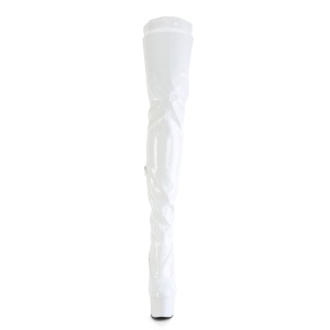 Bianco 18 cm ADORE-4000 Vinile piattaforma stivali overknee crotch alto