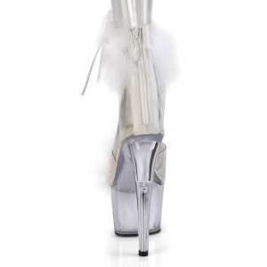 Bianco 18 cm ADORE-724F sandalo tacco alto con piume exotic pole