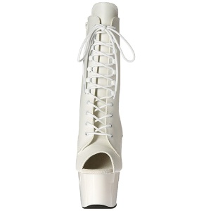 Bianco Ecopelle 18 cm ADORE-1021 stivaletti con plateau suola donna